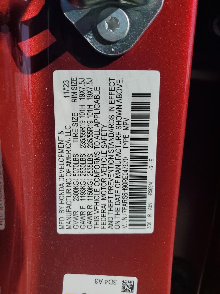 2024 Honda Cr-V Sport Touring VIN: 7FARS6H90RE047670 Lot: 87370305