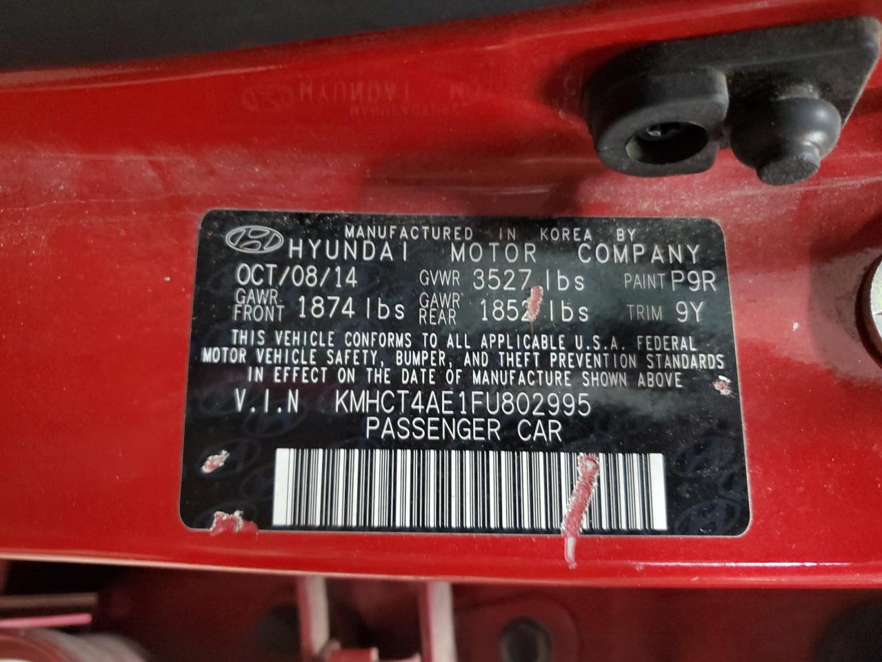 2015 Hyundai Accent Gls VIN: KMHCT4AE1FU802995 Lot: 82432345