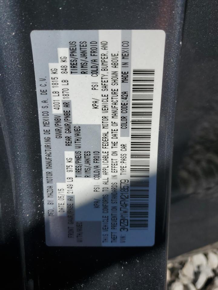 2015 Mazda 3 Grand Touring VIN: 3MZBM1W74FM218579 Lot: 86797055