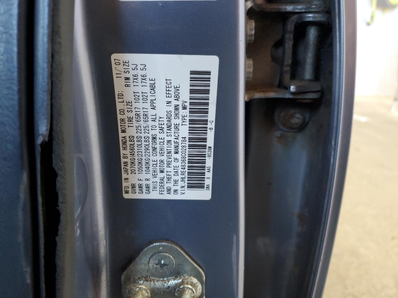 2008 Honda Cr-V Lx VIN: JHLRE48368C028784 Lot: 84435925