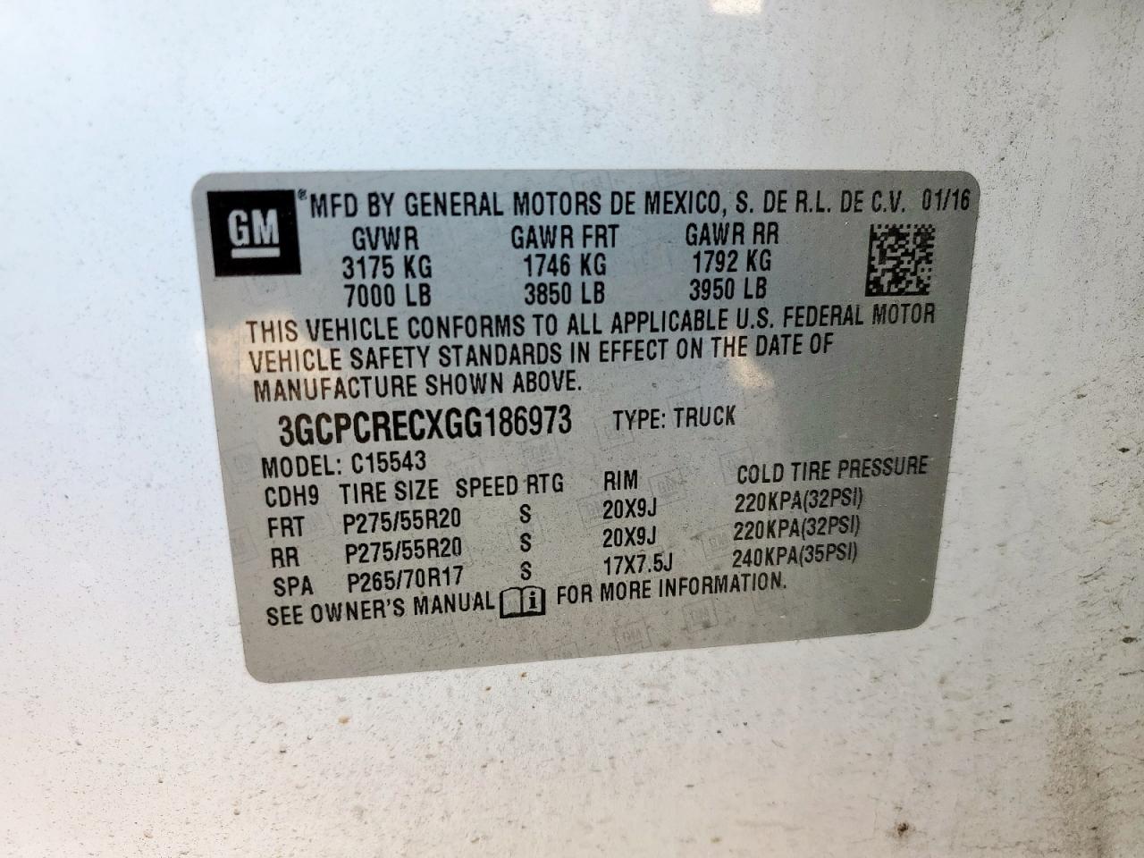 2016 Chevrolet Silverado C1500 Lt VIN: 3GCPCRECXGG186973 Lot: 84599195