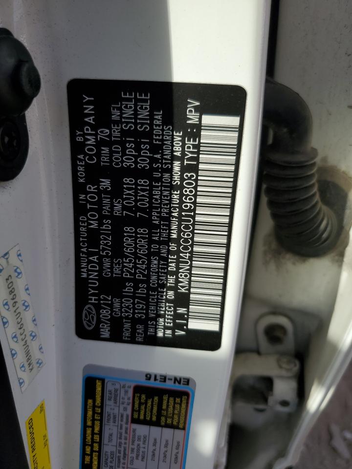 2012 Hyundai Veracruz Gls VIN: KM8NU4CC6CU196803 Lot: 81884115