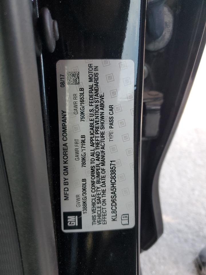 2017 Chevrolet Spark 1Lt VIN: KL8CD6SA5HC838571 Lot: 86782365