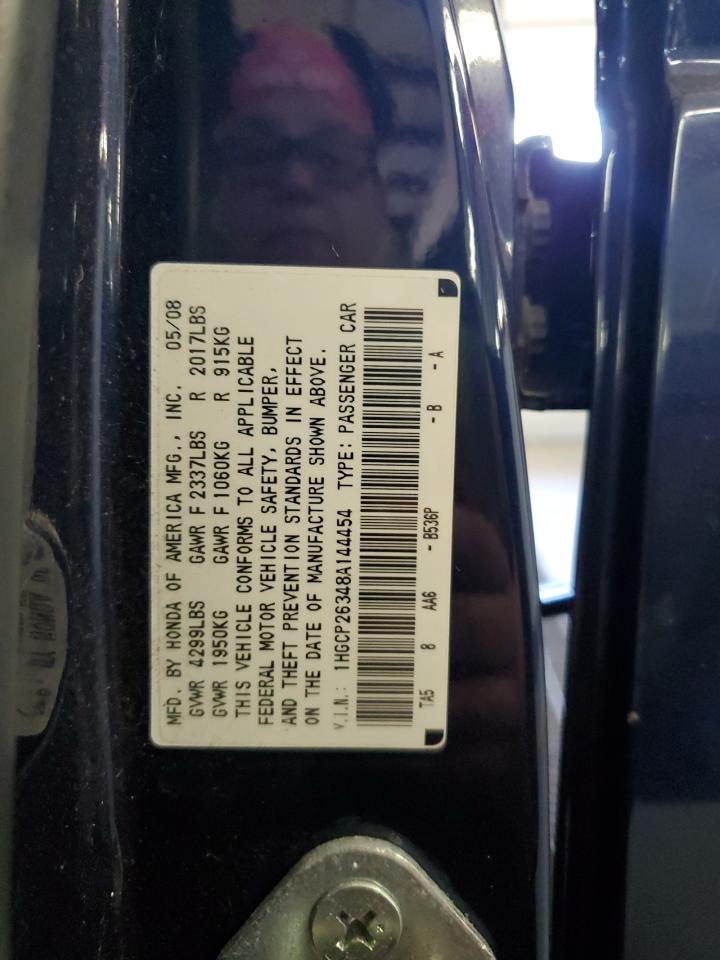 2008 Honda Accord Lx VIN: 1HGCP26348A144454 Lot: 84467905