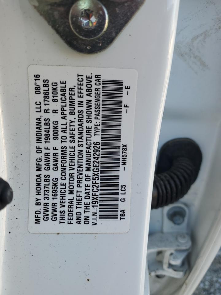 2016 Honda Civic Lx VIN: 19XFC2F5XGE242926 Lot: 82385705