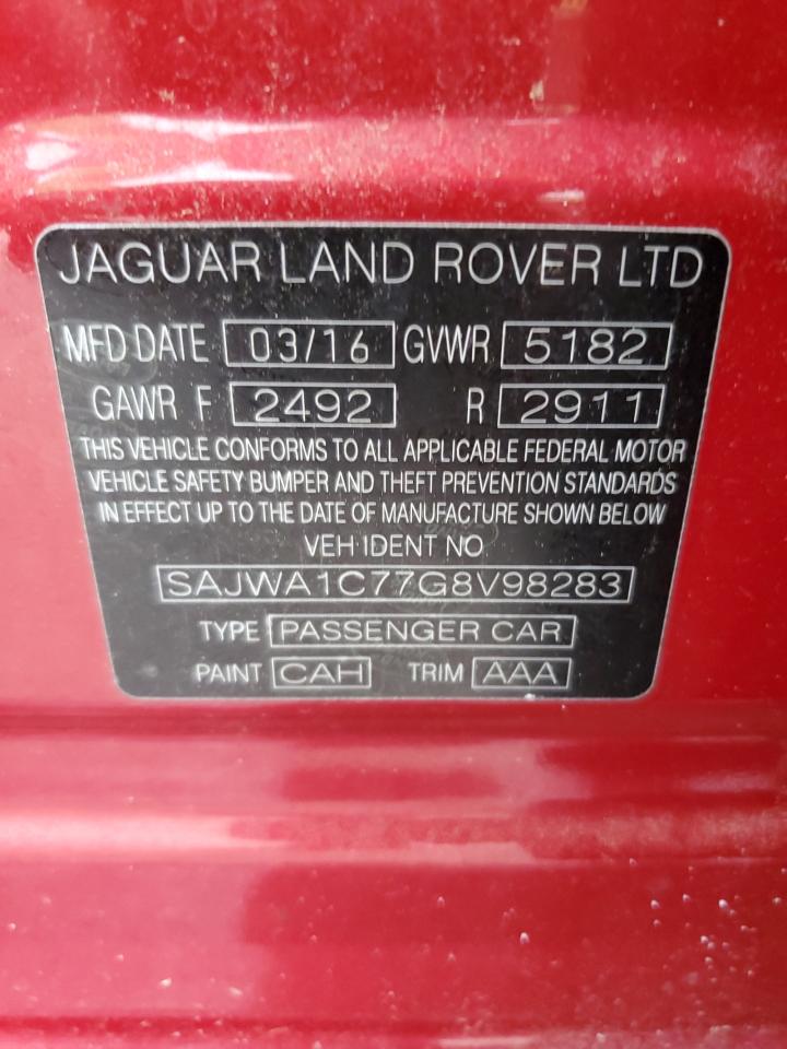2016 Jaguar Xj VIN: SAJWA1C77G8V98283 Lot: 85700375