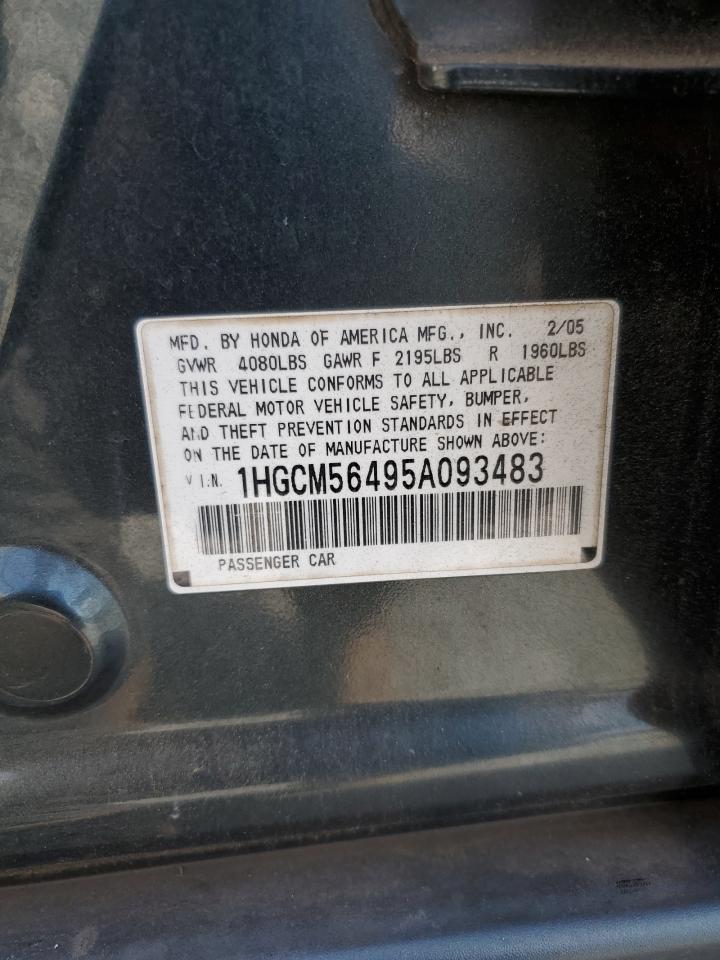 2005 Honda Accord Lx VIN: 1HGCM56495A093483 Lot: 82405335