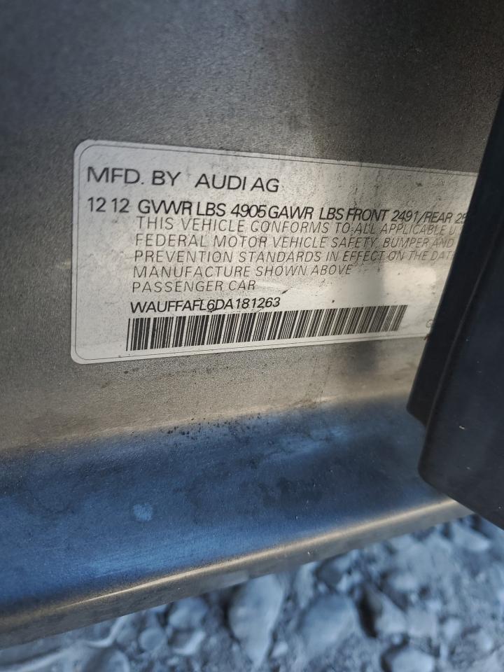 2013 Audi A4 Premium Plus VIN: WAUFFAFL6DA181263 Lot: 86435485