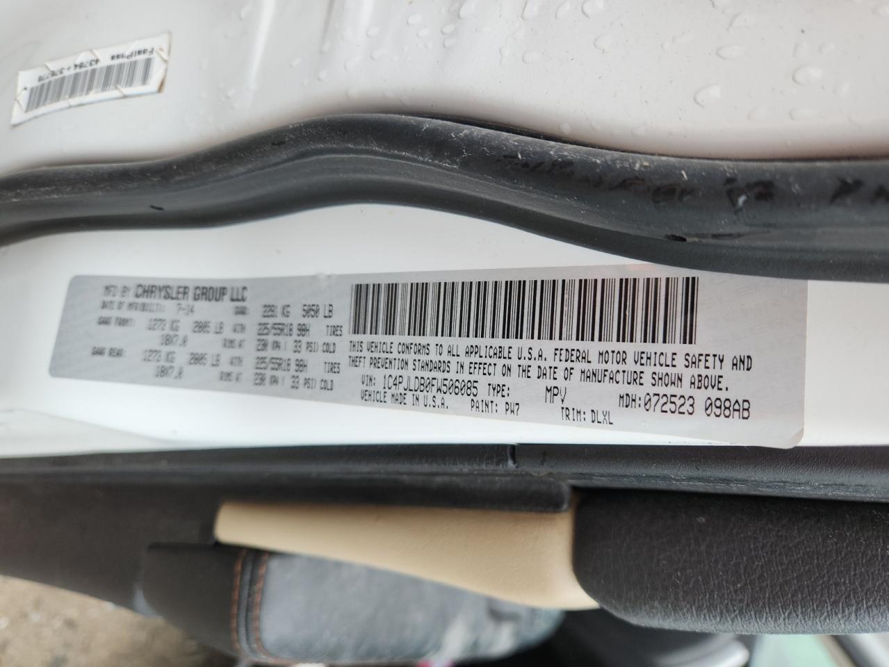 2015 Jeep Cherokee Limited VIN: 1C4PJLDB0FW506085 Lot: 86866365