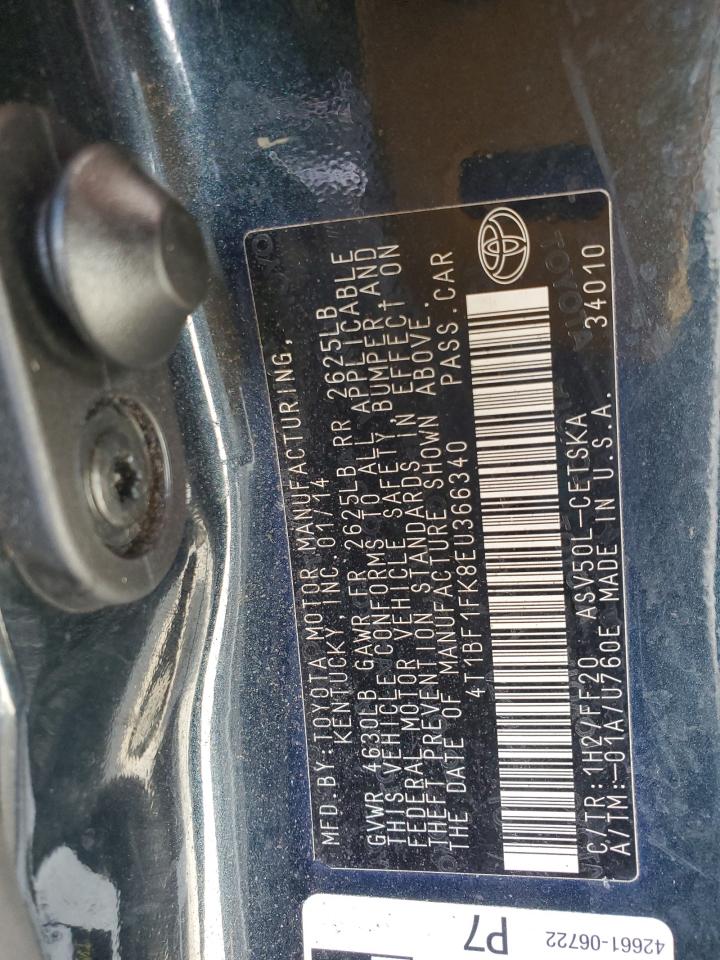 2014 Toyota Camry L VIN: 4T1BF1FK8EU366340 Lot: 82299195