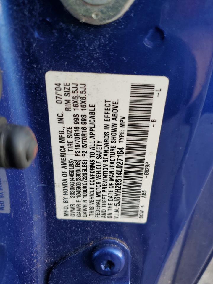 2004 Honda Element Ex VIN: 5J6YH28514L027164 Lot: 82212285