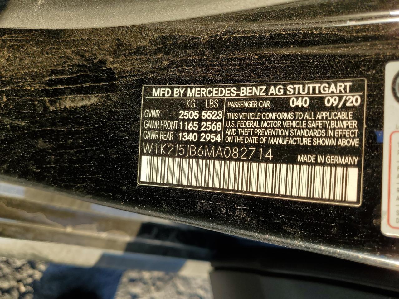 2021 Mercedes-Benz Cls 450 VIN: W1K2J5JB6MA082714 Lot: 90147365