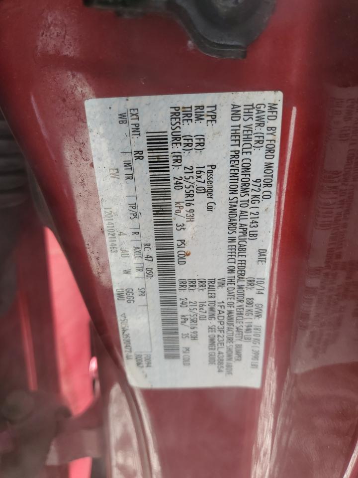 2014 Ford Focus Se VIN: 1FADP3F23EL438854 Lot: 81547915