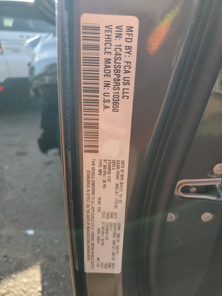 2024 Jeep Wagoneer L Series Ii VIN: 1C4SJSBP8RS103650 Lot: 82207515