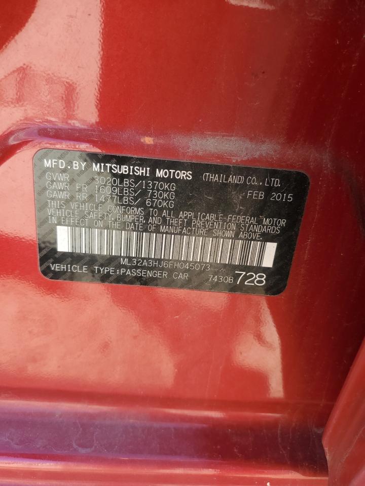 2015 Mitsubishi Mirage De VIN: ML32A3HJ6FH045073 Lot: 87402515