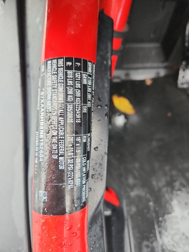 2022 Polaris Slingshot R VIN: 57XAARHB8N8152684 Lot: 86232105