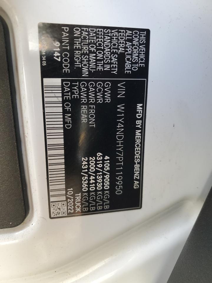 2023 Mercedes-Benz Sprinter 2500 VIN: W1Y4NDHY7PT119950 Lot: 90116255