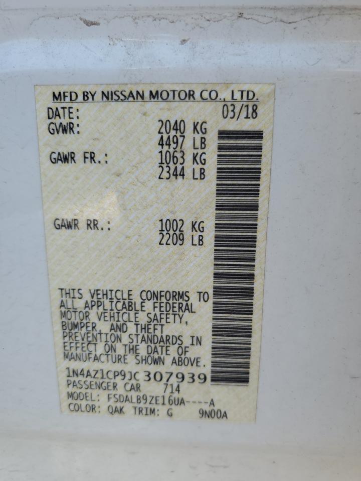 2018 Nissan Leaf S VIN: 1N4AZ1CP9JC307939 Lot: 85100415