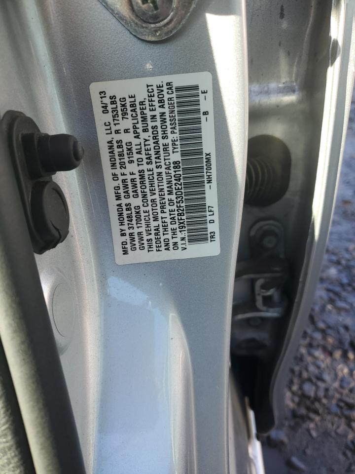 2013 Honda Civic Lx VIN: 19XFB2F53DE240188 Lot: 86330395