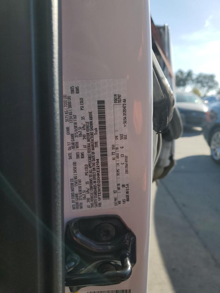 2017 Ford F150 Supercrew VIN: 1FTEW1EGXHKE22194 Lot: 89563245