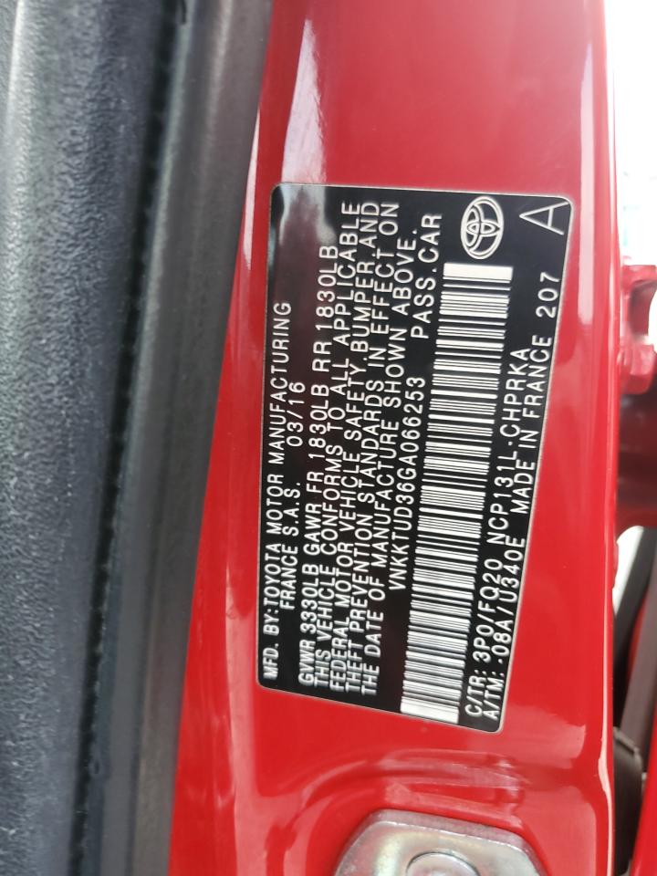 2016 Toyota Yaris L VIN: VNKKTUD36GA066253 Lot: 85336665