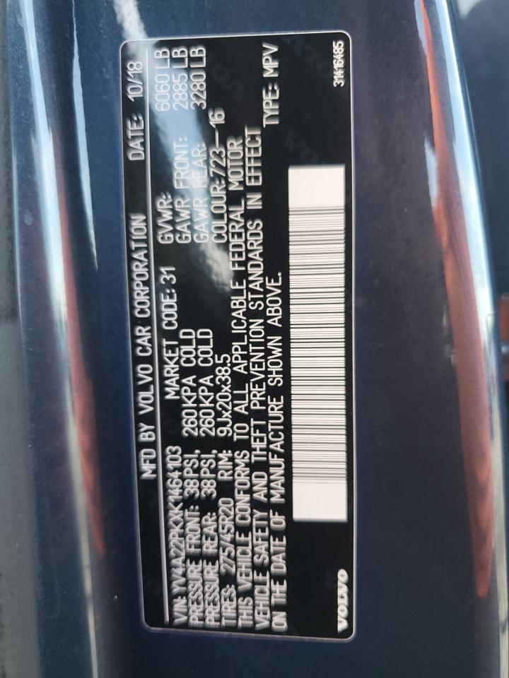 2019 Volvo Xc90 T6 Momentum VIN: YV4A22PKXK1464103 Lot: 85679615