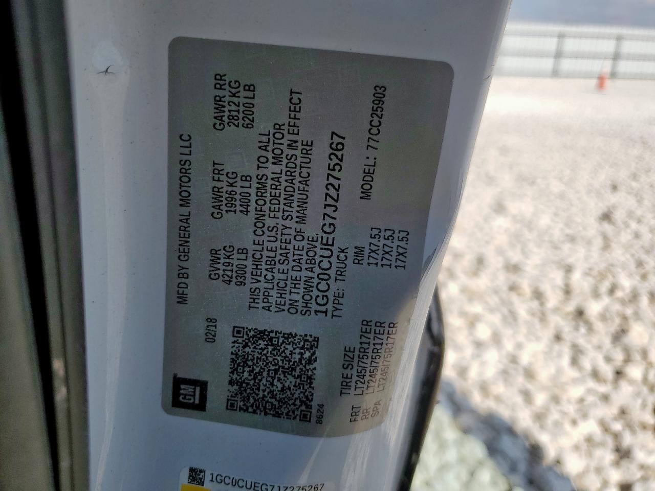 2018 Chevrolet Silverado C2500 Heavy Duty VIN: 1GC0CUEG7JZ275267 Lot: 81292925