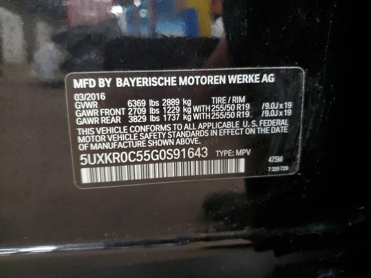 2016 BMW X5 xDrive35I VIN: 5UXKR0C55G0S91643 Lot: 82287915