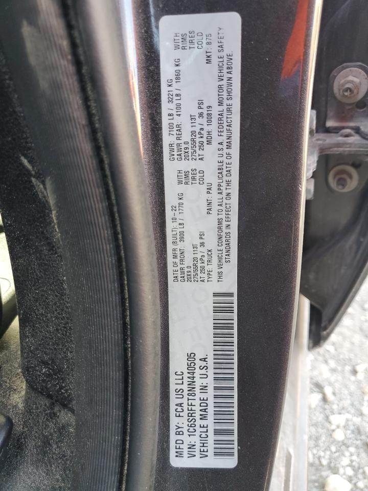 2022 Ram 1500 Big Horn/Lone Star VIN: 1C6SRFFT8NN440505 Lot: 81970785