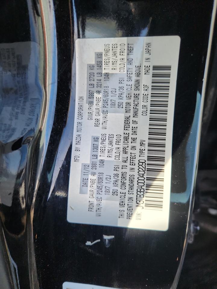 2013 Mazda Cx-9 Sport VIN: JM3TB3BA0D0402290 Lot: 86495065