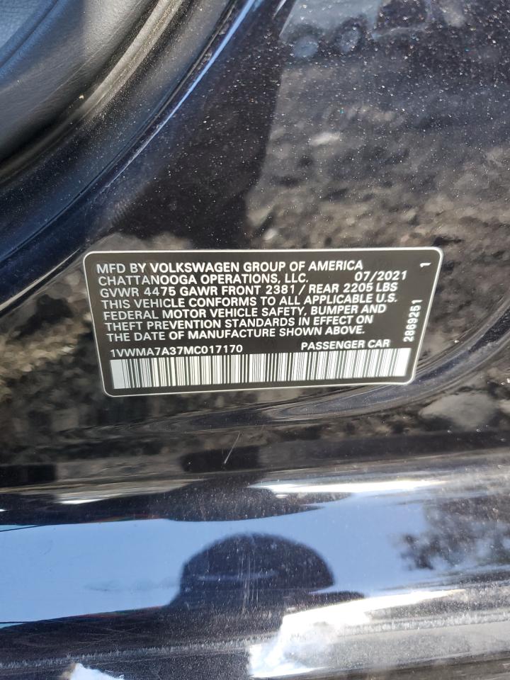 2021 Volkswagen Passat R-Line VIN: 1VWMA7A37MC017170 Lot: 87117715