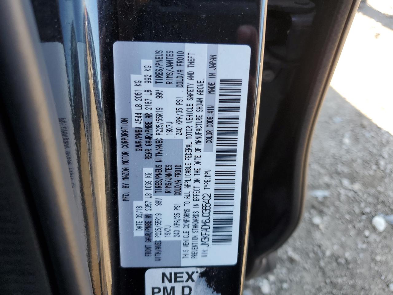 2018 Mazda Cx-5 Grand Touring VIN: JM3KFADM8J0365402 Lot: 82471475