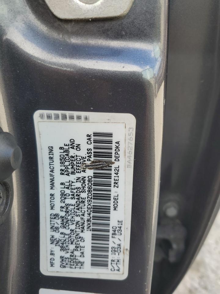 2009 Toyota Corolla Base VIN: 1NXBU40EX9Z086080 Lot: 85674955