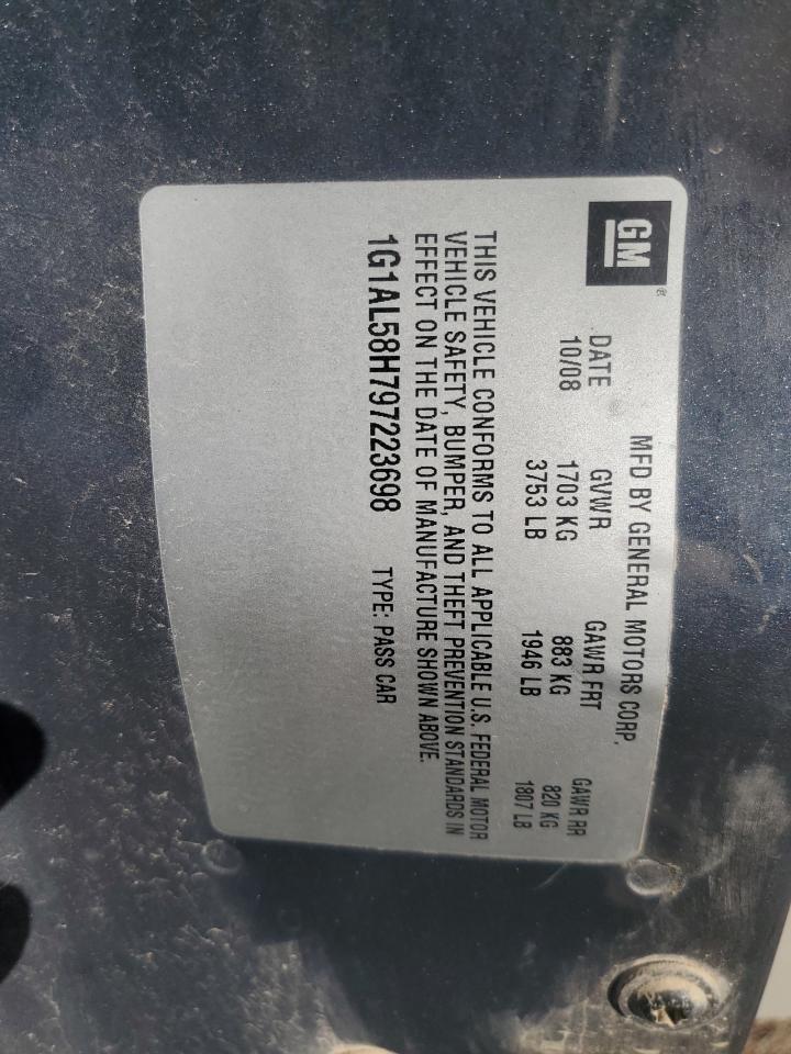 2009 Chevrolet Cobalt Lt VIN: 1G1AL58H797223698 Lot: 87196675