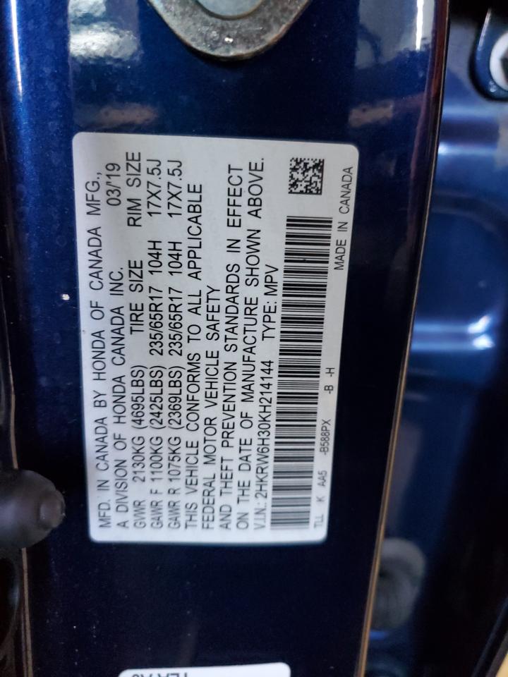 2019 Honda Cr-V Lx VIN: 2HKRW6H30KH214144 Lot: 85114515