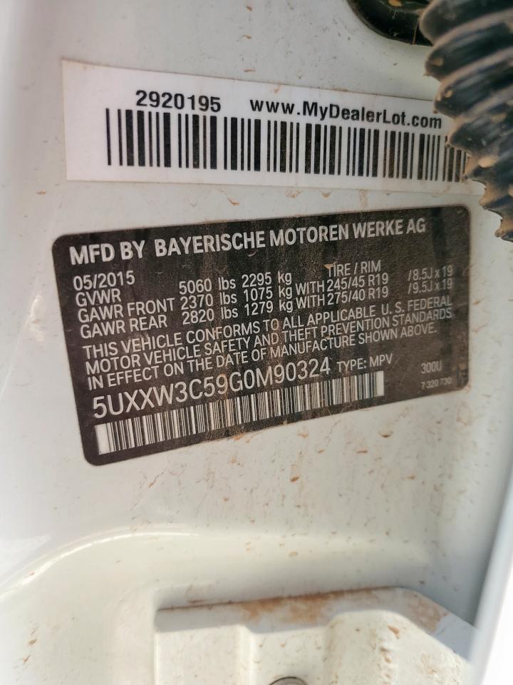 2016 BMW X4 xDrive28I VIN: 5UXXW3C59G0M90324 Lot: 89802125