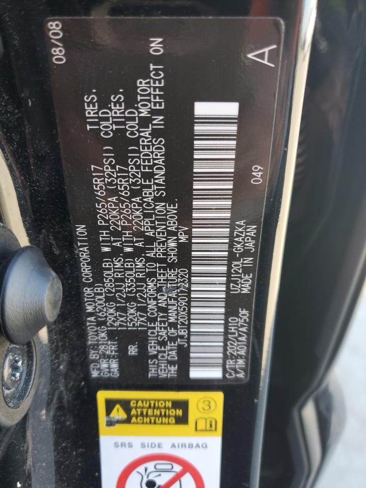 2009 Lexus Gx 470 VIN: JTJBT20X590172320 Lot: 82316805