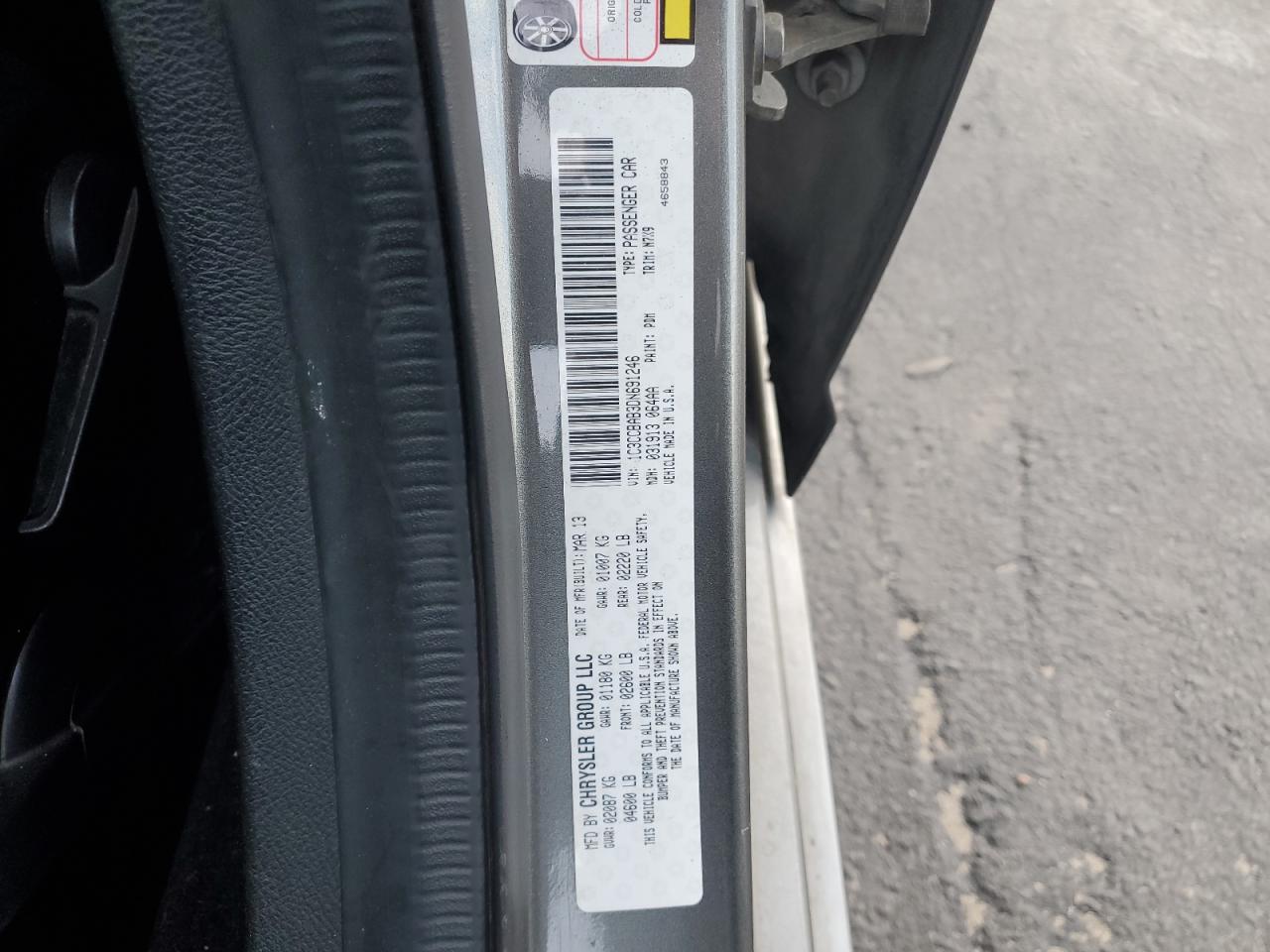 2013 Chrysler 200 Lx VIN: 1C3CCBAB3DN691246 Lot: 85000245