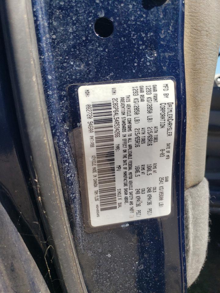 2004 Chrysler Town & Country Limited VIN: 2C8GP64L54R534266 Lot: 85908545