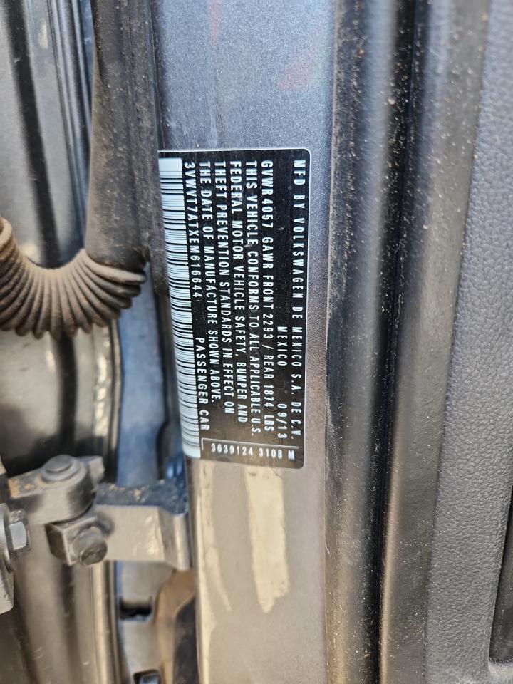 2014 Volkswagen Beetle Turbo VIN: 3VWVT7ATXEM616644 Lot: 84953625