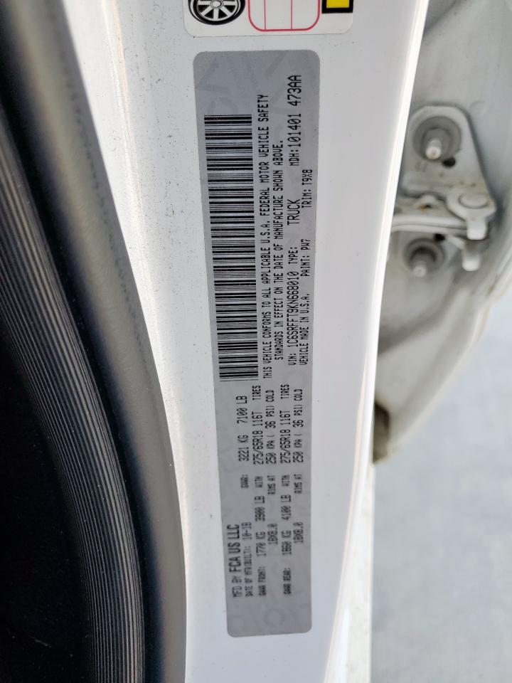 2019 Ram 1500 Big Horn/Lone Star VIN: 1C6SRFFT9KN668010 Lot: 86696725