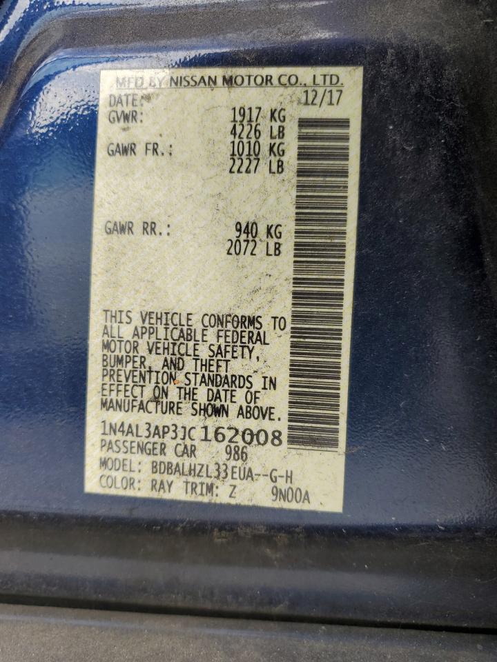 2018 Nissan Altima 2.5 VIN: 1N4AL3AP3JC162008 Lot: 90257145