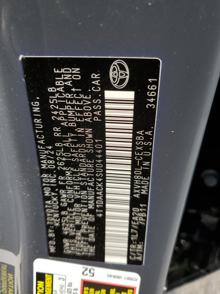 2025 Toyota Camry Xse VIN: 4T1DAACK4SU044401 Lot: 85108165