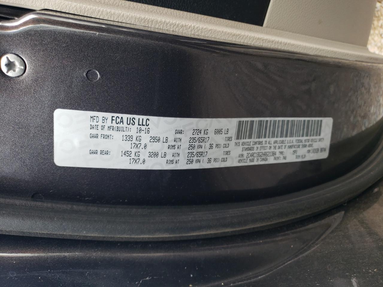 2017 Chrysler Pacifica Touring L VIN: 2C4RC1BG2HR621384 Lot: 90445815