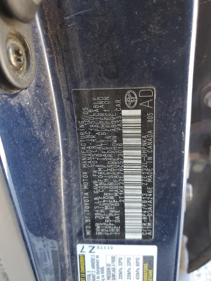 2006 Toyota Corolla Matrix Xr VIN: 2T1KR32E76C573016 Lot: 82241365