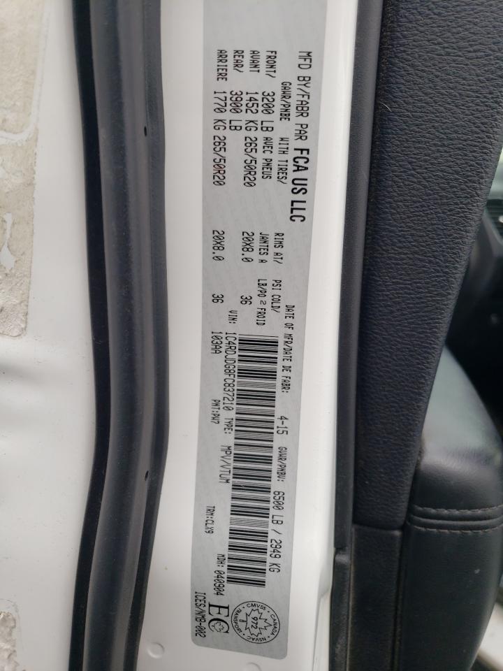 2015 Dodge Durango Limited VIN: 1C4RDJDG8FC837210 Lot: 85584405