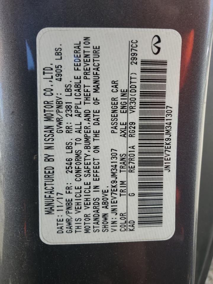 2018 Infiniti Q60 Luxe 300 VIN: JN1EV7EK9JM341307 Lot: 85129735