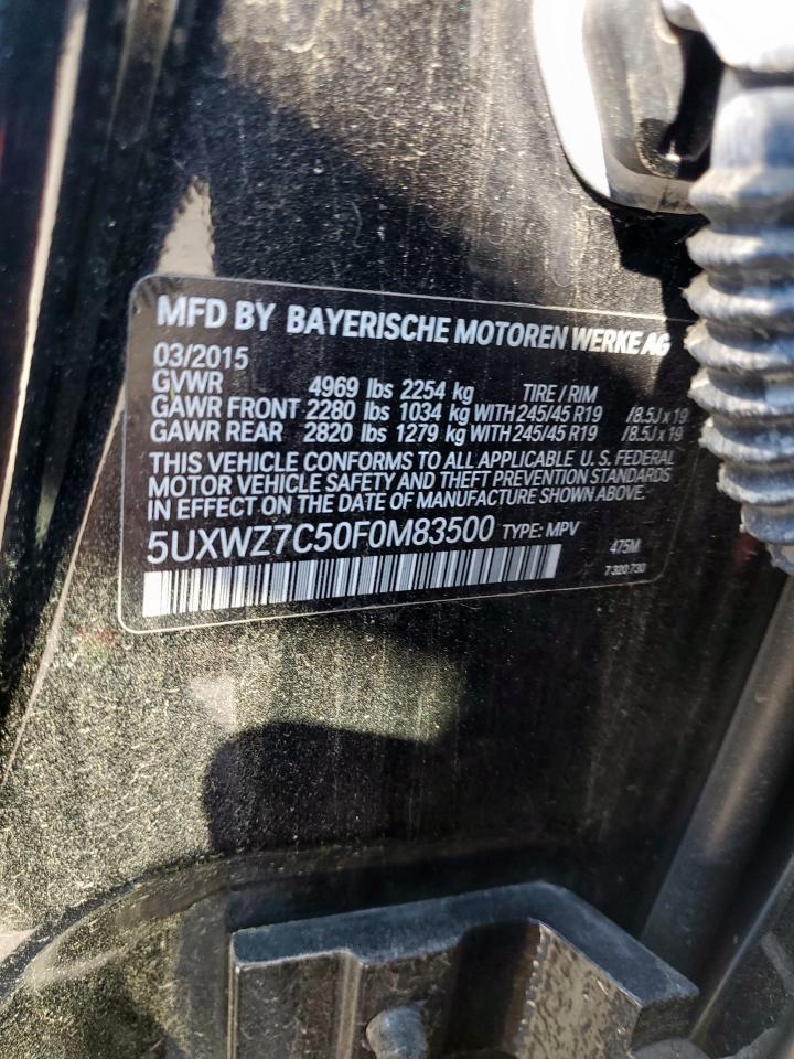 2015 BMW X3 Sdrive28I VIN: 5UXWZ7C50F0M83500 Lot: 82367915