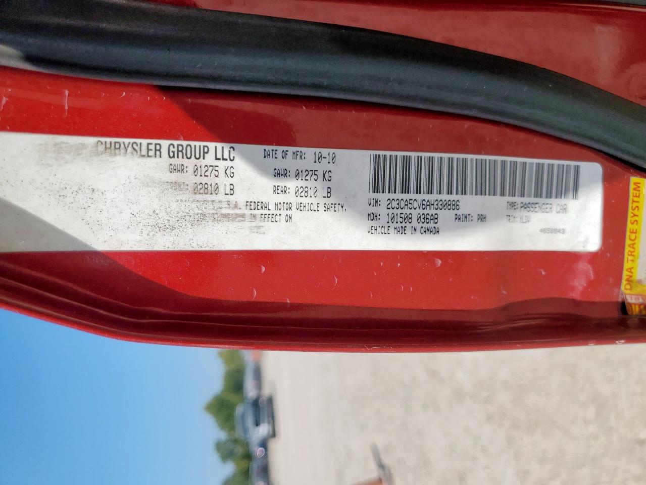 2010 Chrysler 300 Touring VIN: 2C3CA5CV6AH330886 Lot: 81958775