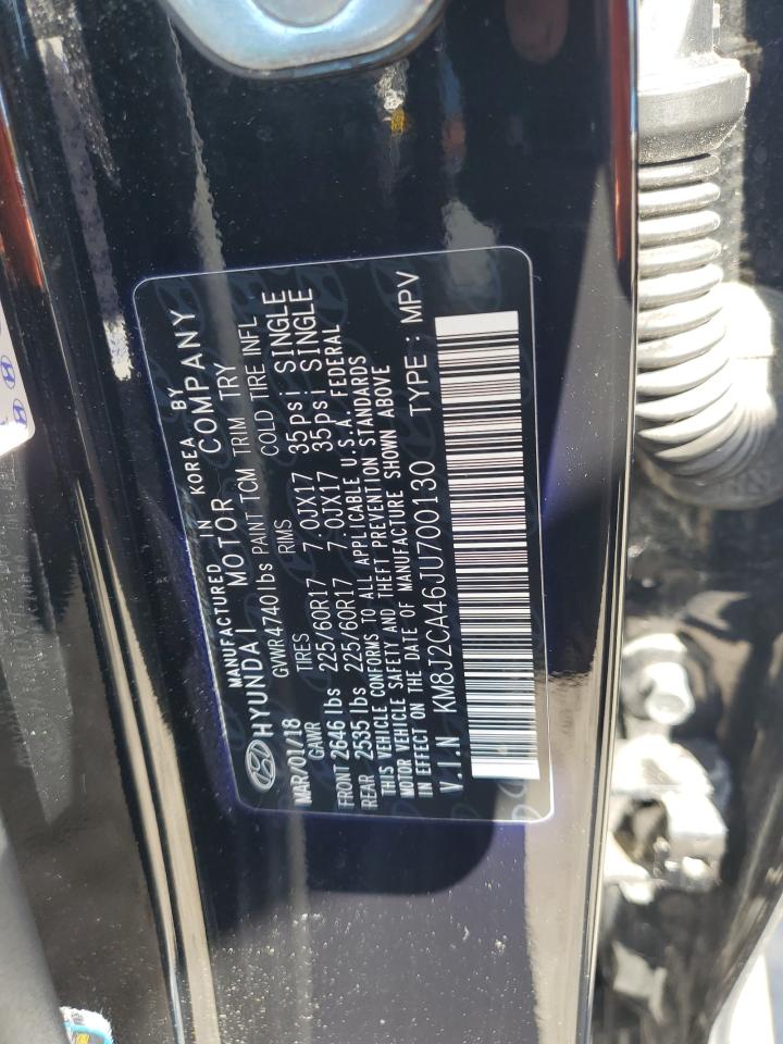 2018 Hyundai Tucson Se VIN: KM8J2CA46JU700130 Lot: 84965275